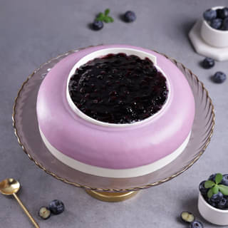 Top View of Vanilla Blueberry Cake Top View of Vanilla Blueberry Cake