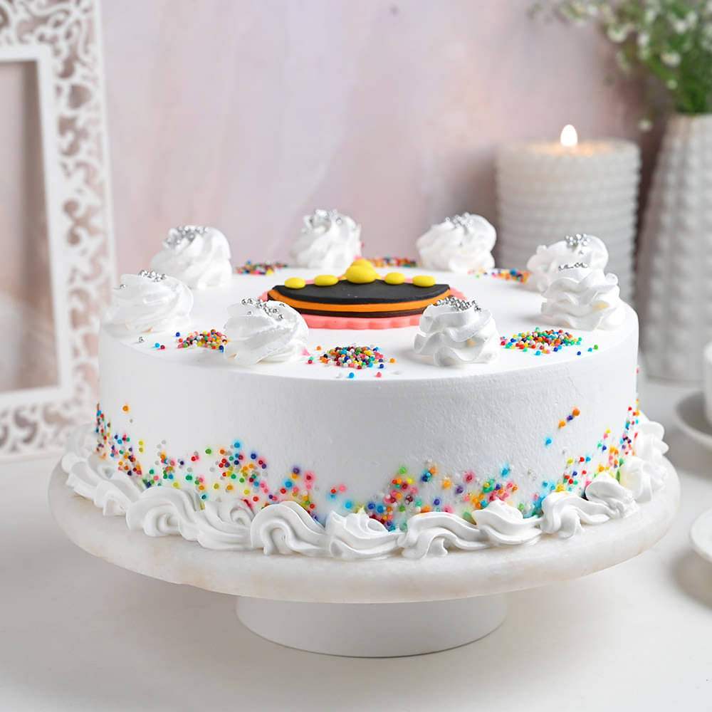 Side View of Vanilla Diwali Cake