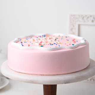 Top View Vibrant Vanilla New Year Delight Cake