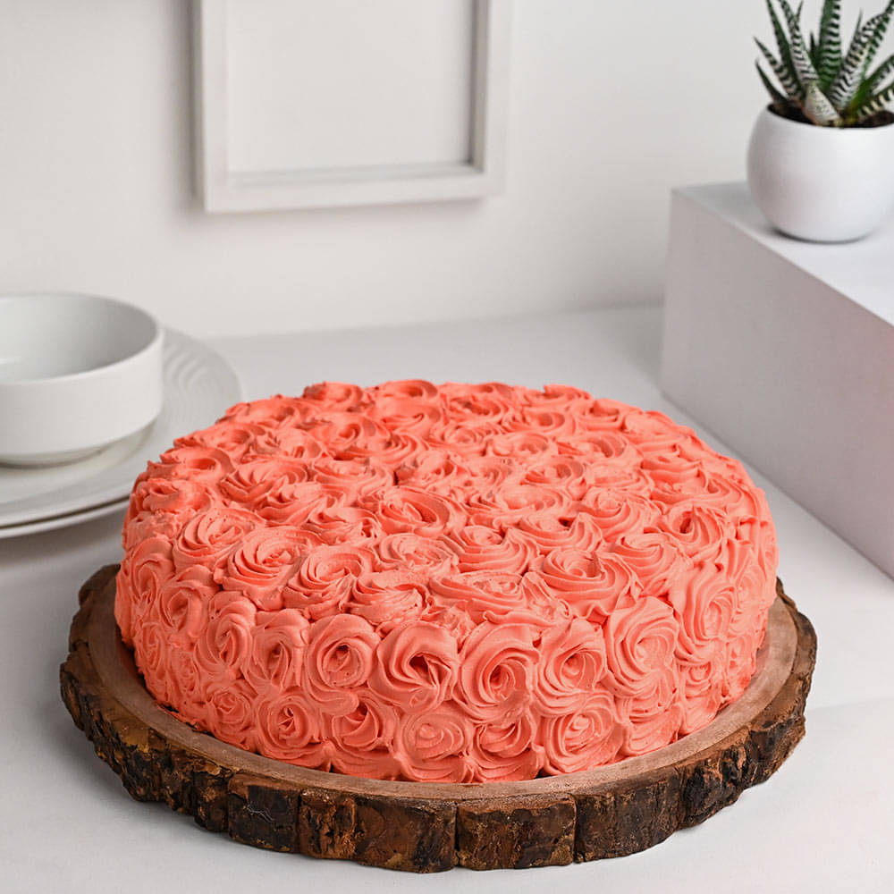 Pink Roses Ombre Cake - Anniversary Cakes - Indiagift