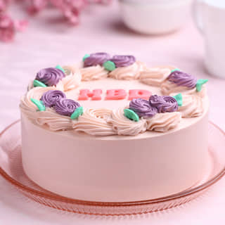 Side View of Rosette Birthday Cake