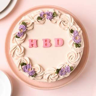 Top View of Vanilla Rosette Birthday Cake