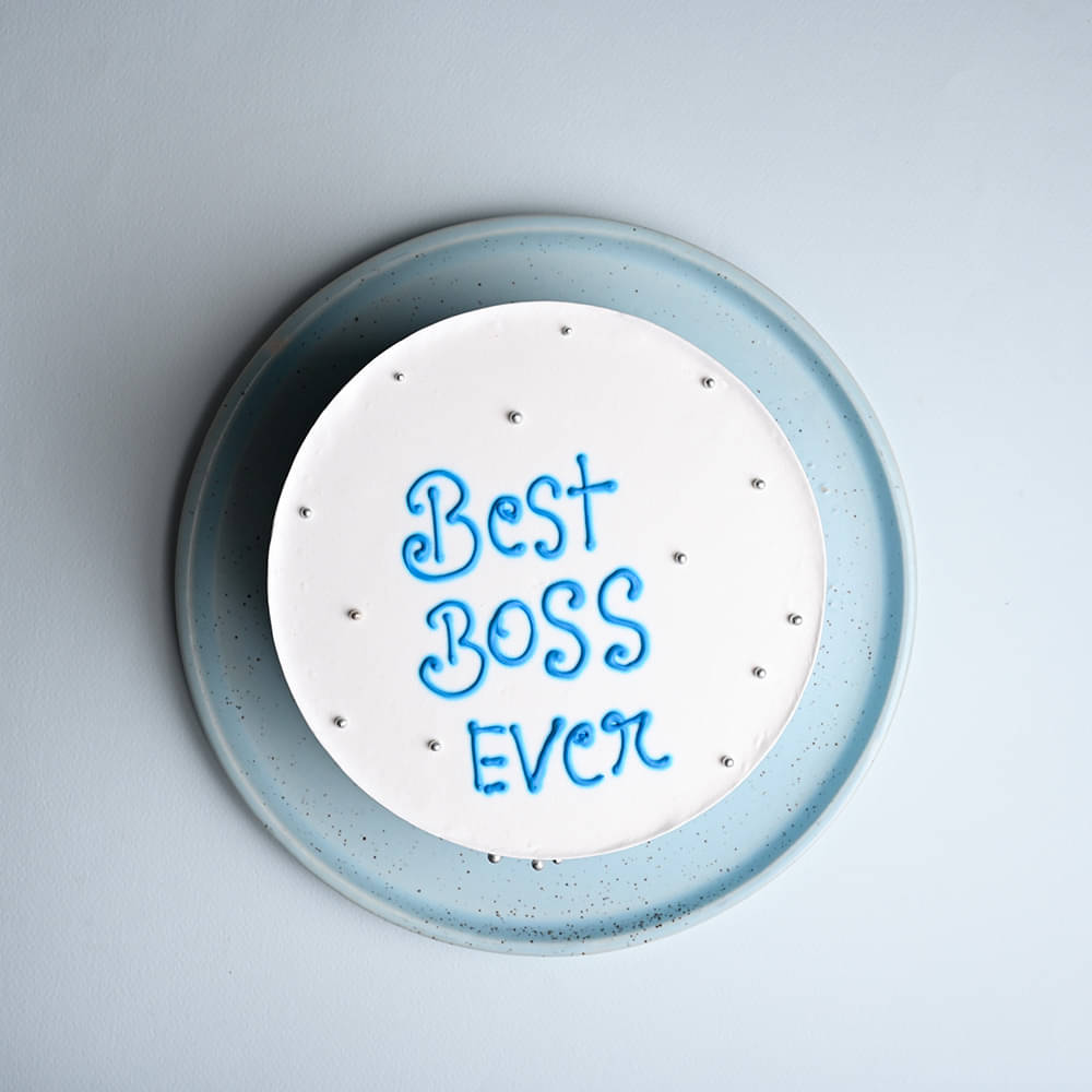 Vanilla Sprinkle Blue Boss Day Cake