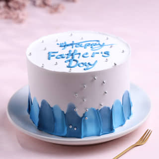 Side View of Vanilla Sprinkle Dads Day Cake Side View of Vanilla Sprinkle Dads Day Cake