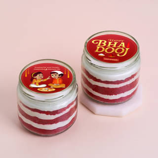 Red Velvet Bhai Dooj Jar Cakes