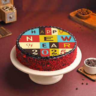 Happy New Year Photo Cake