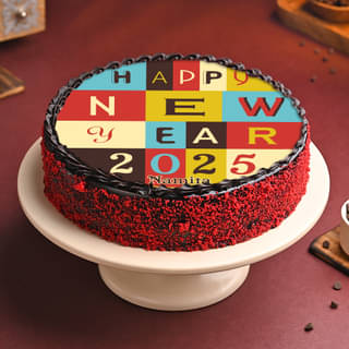 Happy New Year Photo Cake