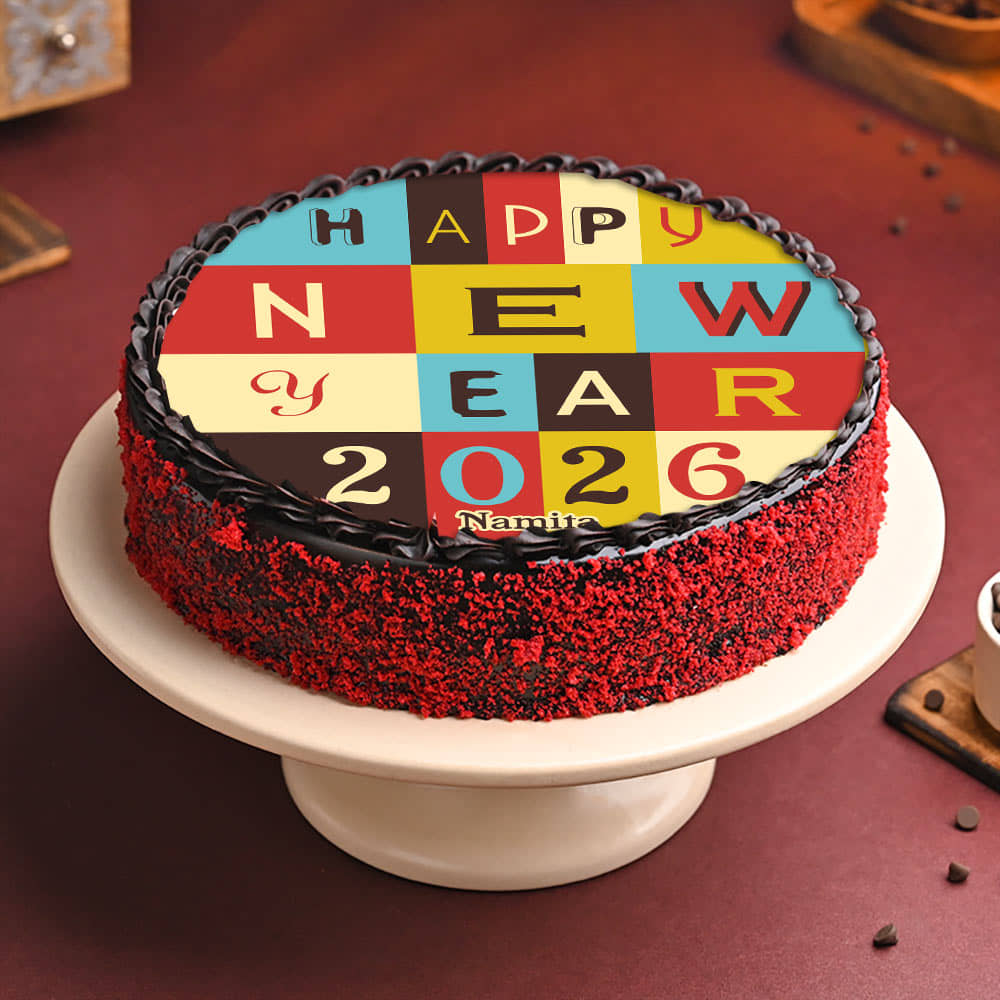 Happy New Year Photo Cake