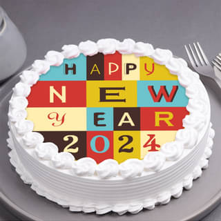 Happy New Year Photo Cake