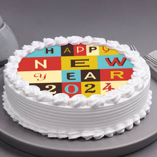 Photo Cake for New Year Celebration 2024
