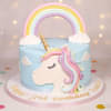 Vibrant Rainbow Unicorn Cake