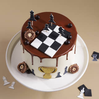 Top View of Victory Move Chess Cake