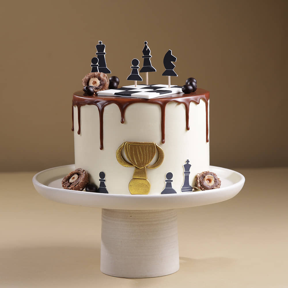 Side View of Victory Move Chess Cake