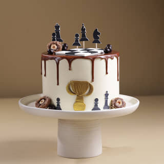 Side View of Victory Move Chess Cake