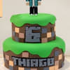 Side View of Video Game Minecraft Fondant N Sugar Sheet Cake