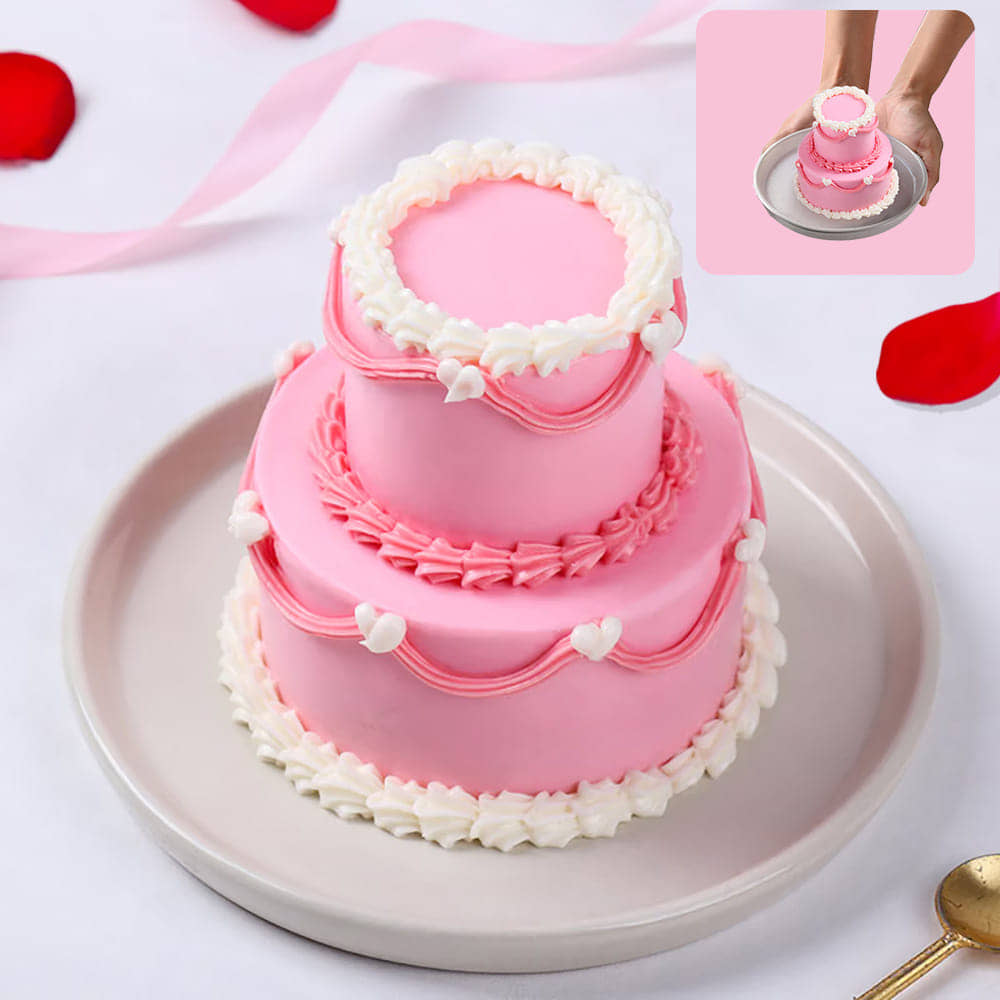 Vintage Love Two Tiered Bento Cake