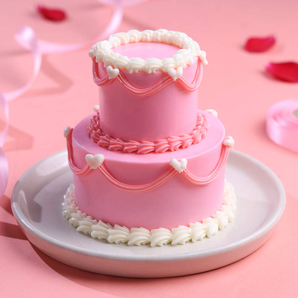 Vintage Love Two Tiered Bento Cake
