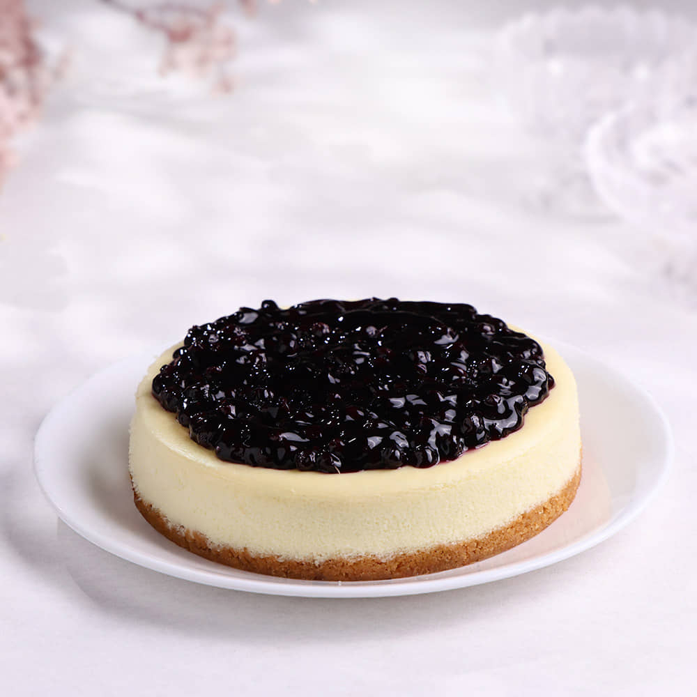 Side View of Blueberry Cheesecake