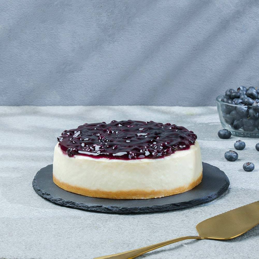 Side View of Blueberry Cheesecake