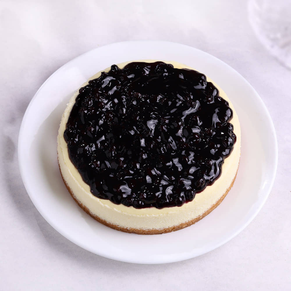 Side View of Blueberry Cheesecake