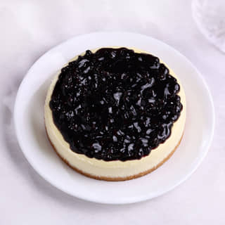 Side View of Blueberry Cheesecake