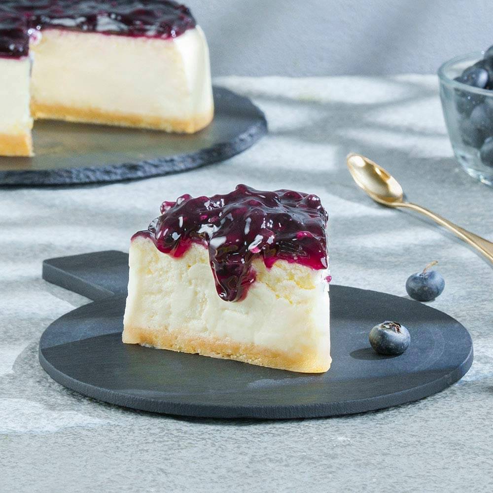 Sliced View of Blueberry Cheesecake