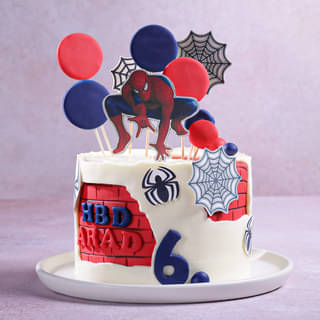 Web Slinger Spiderman Theme Cake