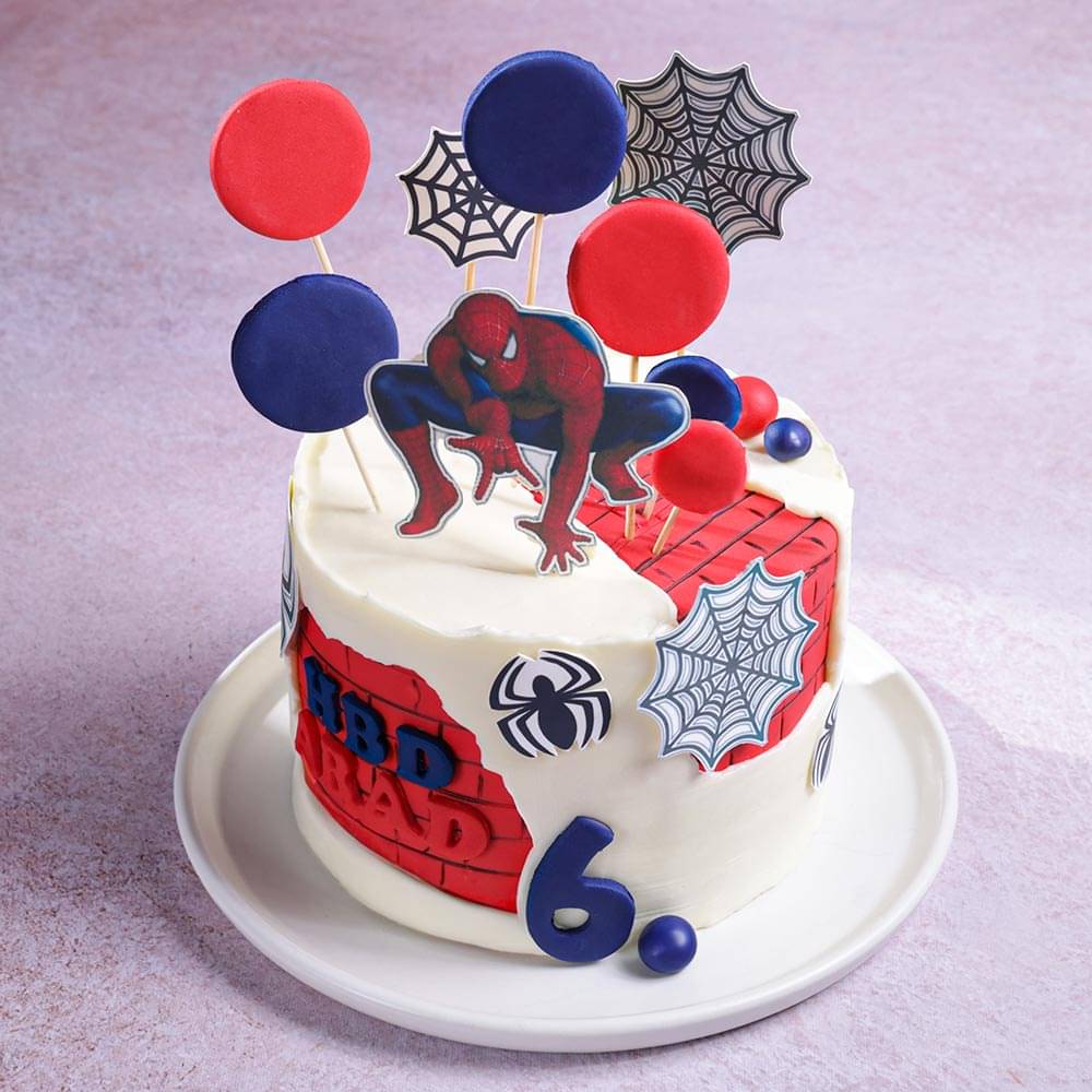 Web Slinger Spiderman Theme Cake
