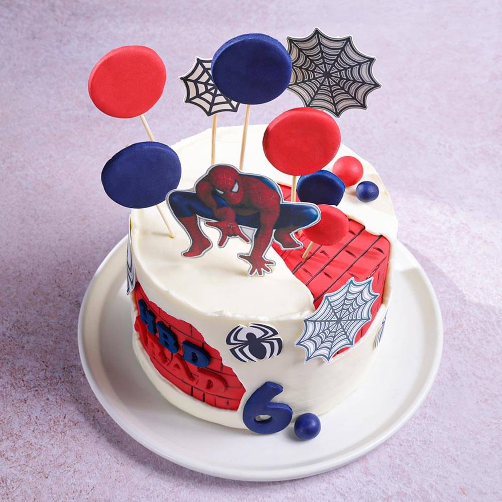 Web Slinger Spiderman Theme Cake