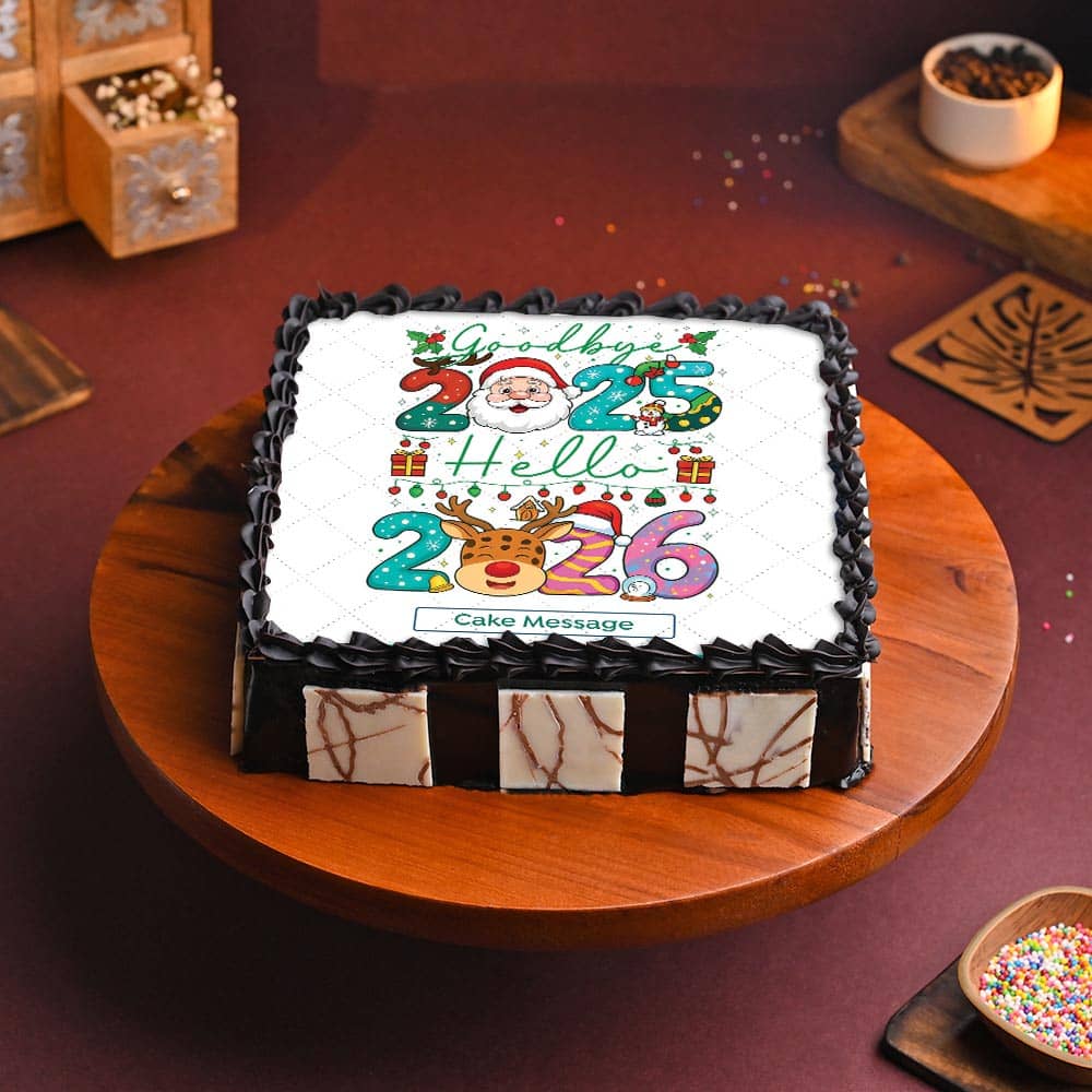 Welcoming New Year Theme Cake Welcoming New Year Theme Cake