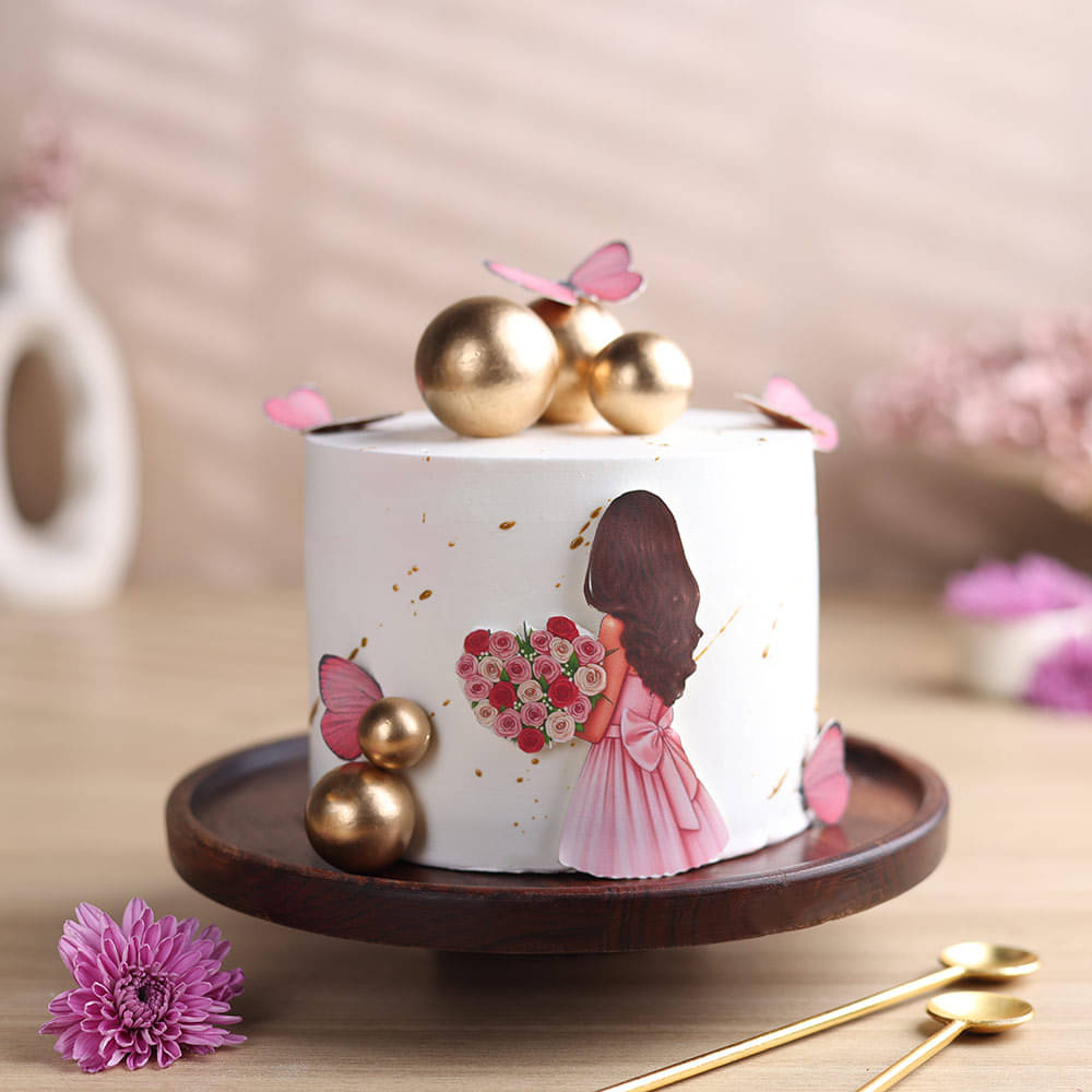 Pink Butterfly Cake