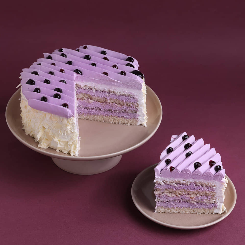 White Choco Shards Blueberry Cake