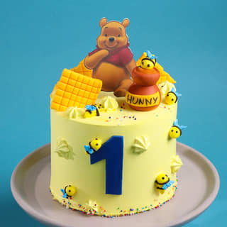 Zoomed-In View of Winnie the Pooh Joy Cake