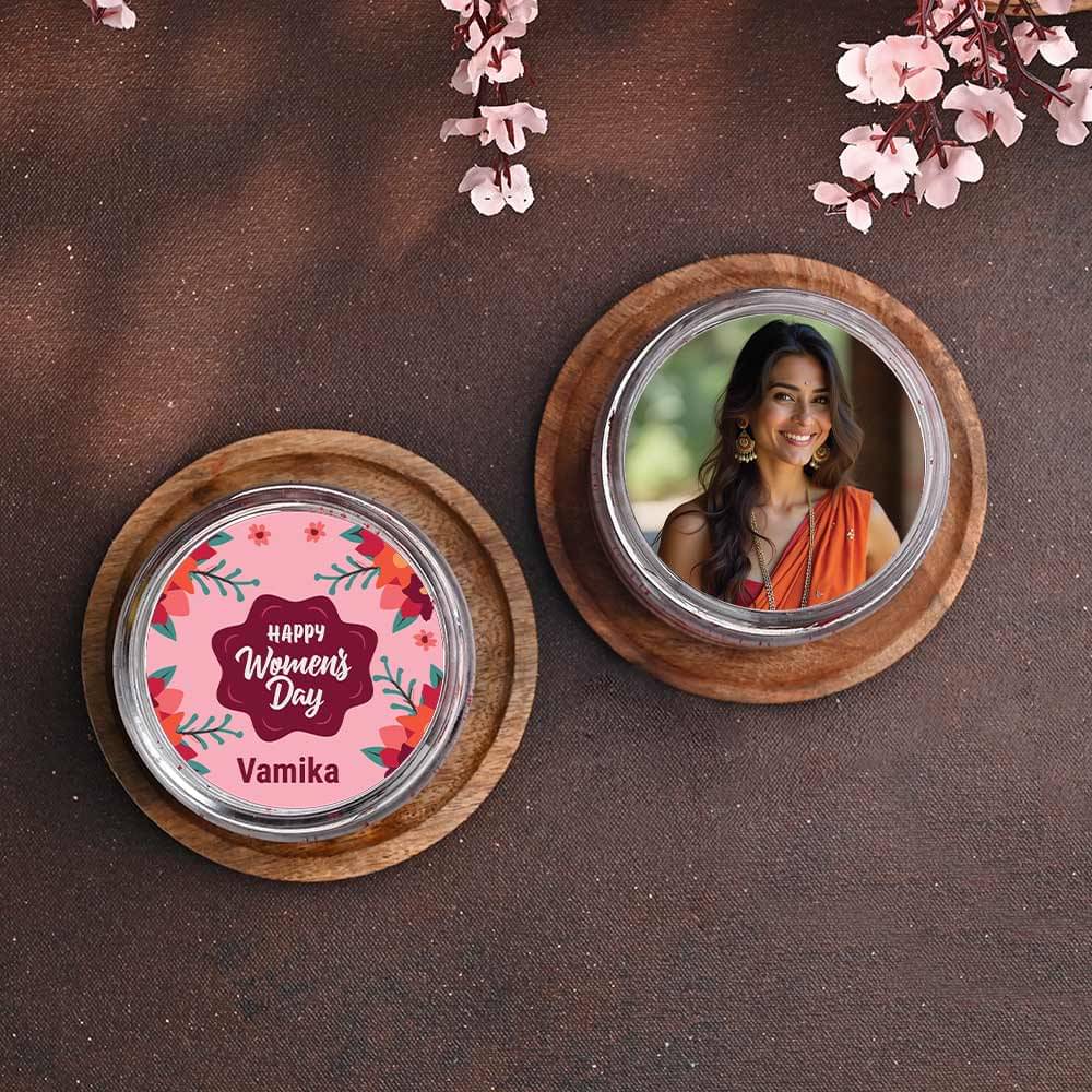 Womens Day Red Velvet Photo Jar Cake Duo