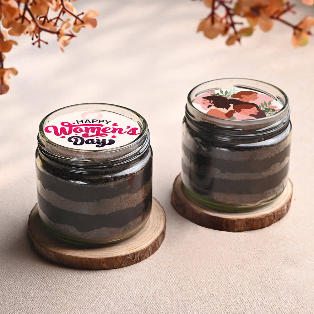 Womens Day Theme Chocolate Poster Jar Cakes