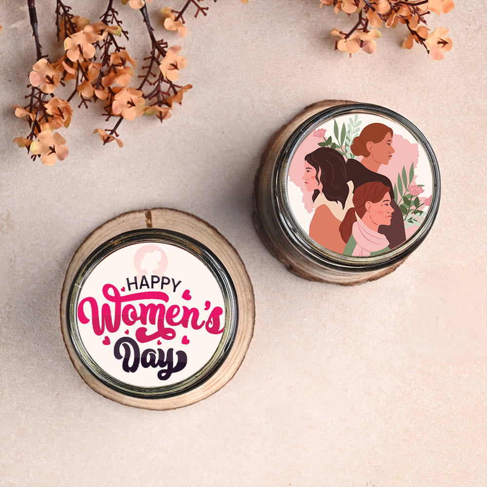 Womens Day Theme Chocolate Poster Jar Cakes
