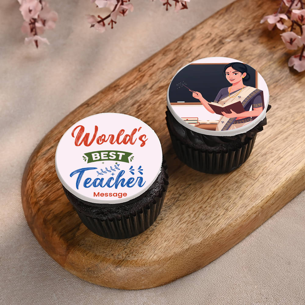 World Best Teacher Cupcake Duo