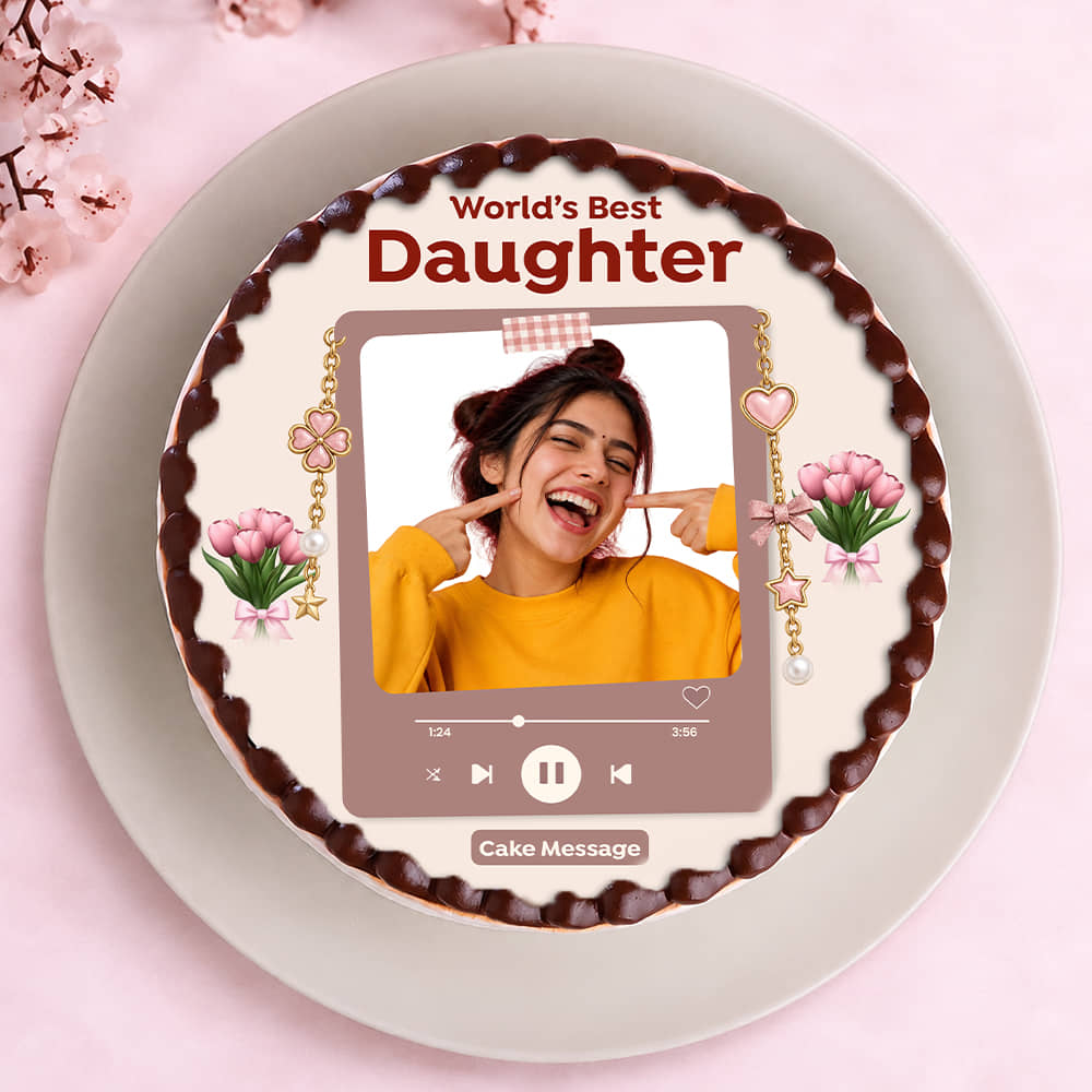 Worlds Best Daughter Photo Cake