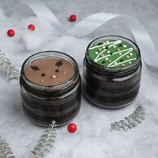 Two Xmas Chocolate Jar Cakes