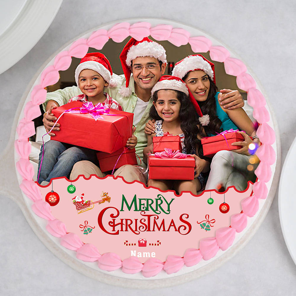 Merry Christmas Round Cake