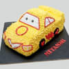 Car Shape Yellow Red Cream Cake