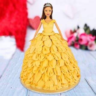 Princess Belle In Yellow Dress Cake
