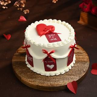 You N Me Love Ribbon Cake