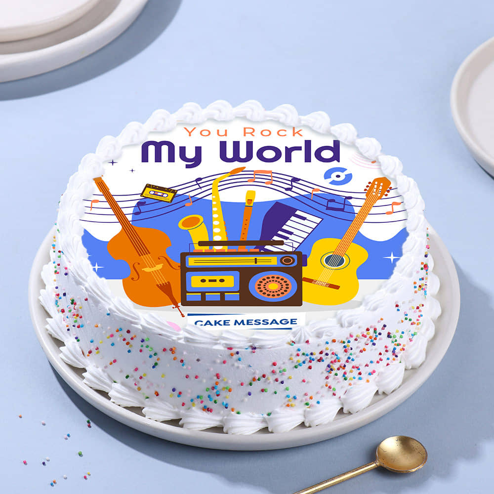 You Rock My World Guitar Cake