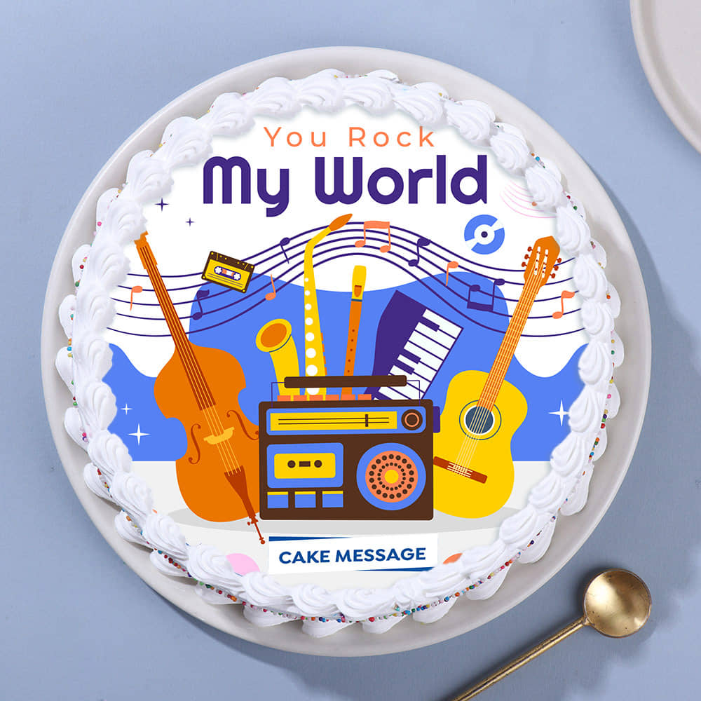 You Rock My World Guitar Cake