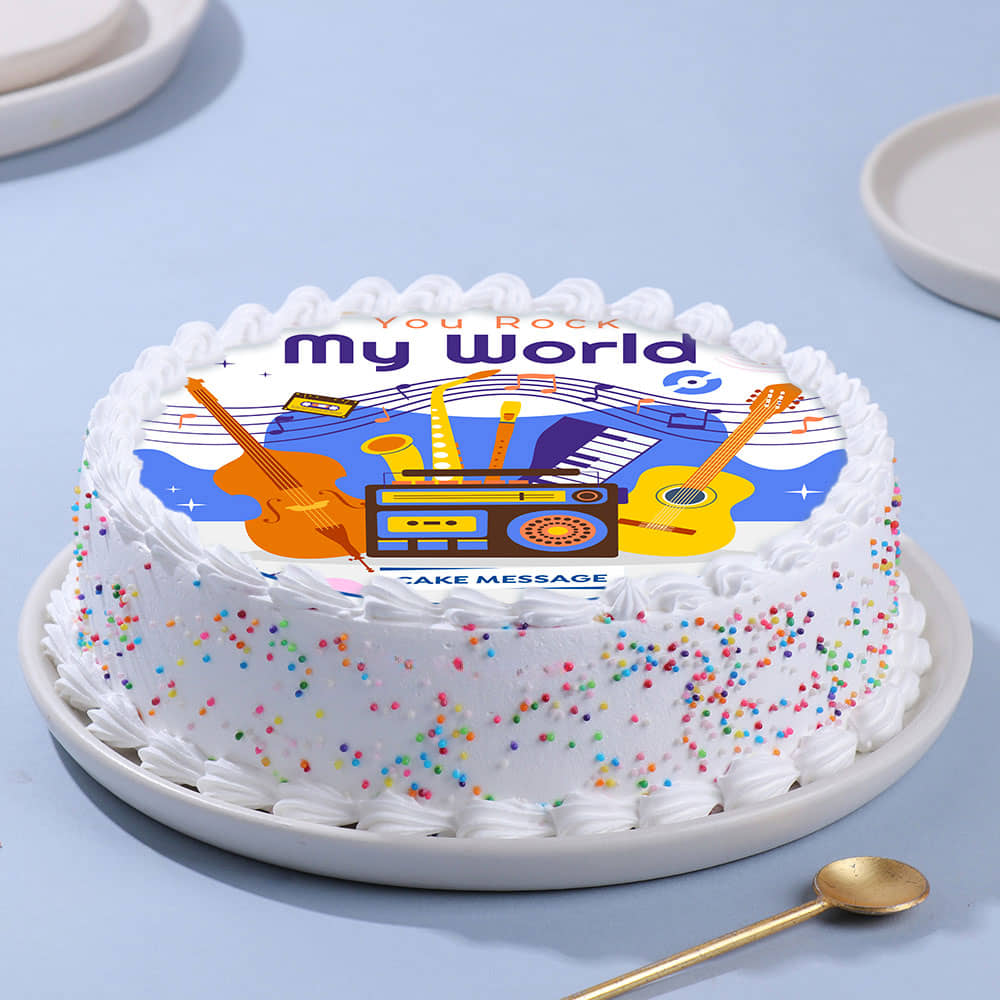 You Rock My World Guitar Cake