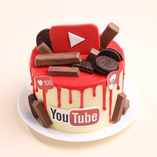 Front View of YouTube Drip Cake Front View of YouTube Drip Cake