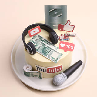 Top View of  YouTube Creators Celebration Cake