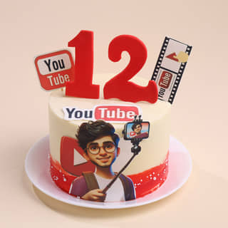 Front View of Youtube Vlogger Cake Front View of Youtube Vlogger Cake